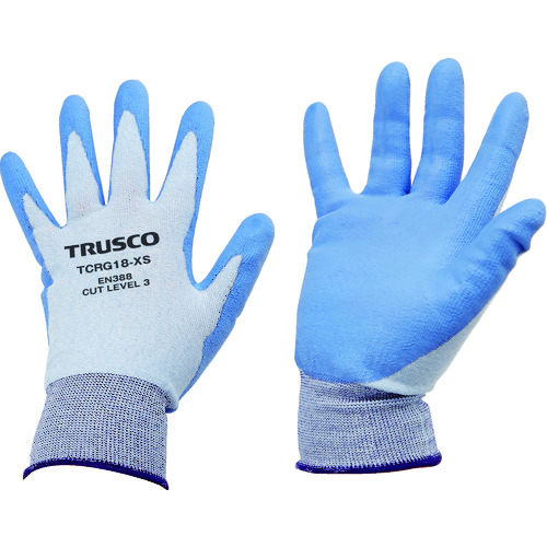 トラスコ中山 TRUSCO 耐切創手袋 18G ポリウレタンコーティング XSサイズ(ご注文単位1組)【直送品】