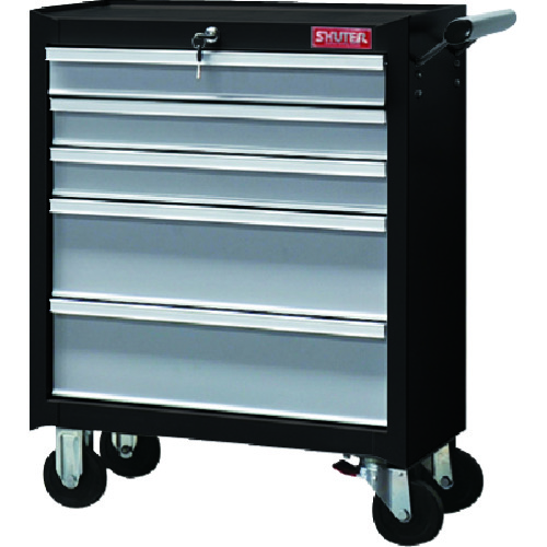 トラスコ中山 SHUTER 重量キャビネットカート TC-S23 ブラック(ご注文単位1台)【直送品】