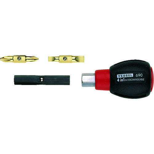 トラスコ中山 ベッセル クッション4WAYスタビードライバー No.TD-110(+1/+2・-4.5/-6)(ご注文単位1セット)【直送品】