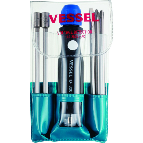 トラスコ中山 ベッセル 検電差替5本組ドライバーセット(低圧用)TD-1300B(ご注文単位1セット)【直送品】