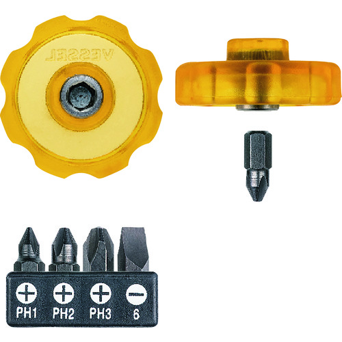 トラスコ中山 ベッセル コマドラ差替式スタビードライバー (ビット5本付) TD-13W5(ご注文単位1個)【直送品】