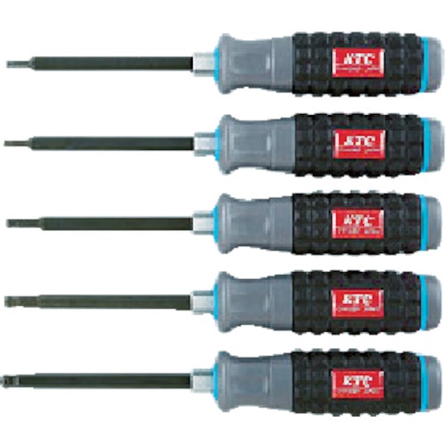 トラスコ中山 KTC 樹脂柄ボールポイントヘキサゴンドライバセット[5本組]（ご注文単位1セット）【直送品】