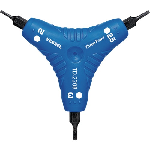 トラスコ中山 ベッセル スリーポイント ヘックスドライバー No.TD-220B(H2/H2.5/H3)(ご注文単位1本)【直送品】