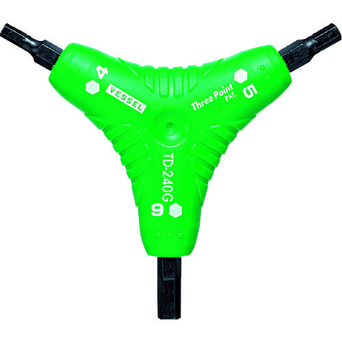 トラスコ中山 ベッセル スリーポイント ヘックスドライバー No.TD-240G(H4/H5/H6)(ご注文単位1本)【直送品】