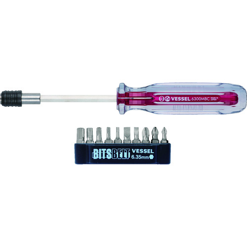 トラスコ中山 ベッセル ヘックスドライバーセット(ビット10本付) TD-6310HX(ご注文単位1セット)【直送品】