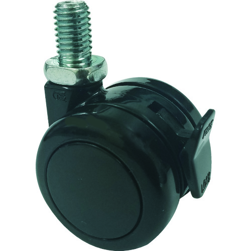 トラスコ中山 TRUSCO ねじ込み双輪キャスター ナイロン車輪 自在ストッパー付 Φ40 M8(ご注文単位1個)【直送品】