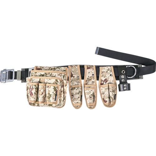 トラスコ中山 TRUSCO ワークポジショニング腰道具5点セット デジタル迷彩 腰袋2段(ご注文単位1セット)【直送品】
