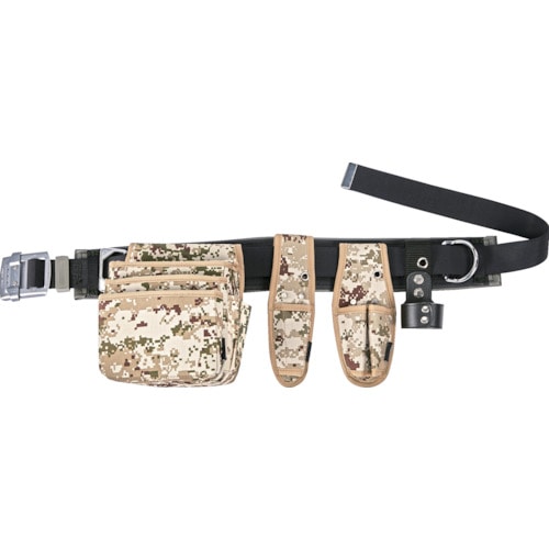 トラスコ中山 TRUSCO ワークポジショニング腰道具4点セット デジタル迷彩 腰袋3段(ご注文単位1セット)【直送品】