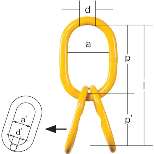トラスコ中山 象印 マスターリンク(中間リンク付き) 2.5t（ご注文単位1個）【直送品】