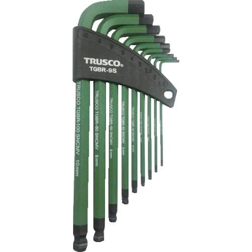 トラスコ中山 TRUSCO カラーボールポイント六角棒レンチセット 9本組(ご注文単位1セット)【直送品】