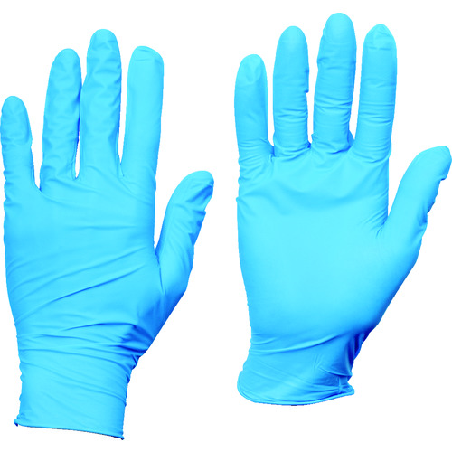 トラスコ中山 TRUSCO 使い捨てニトリル手袋TGスタンダード 0.08粉無青L 100枚(ご注文単位1箱)【直送品】