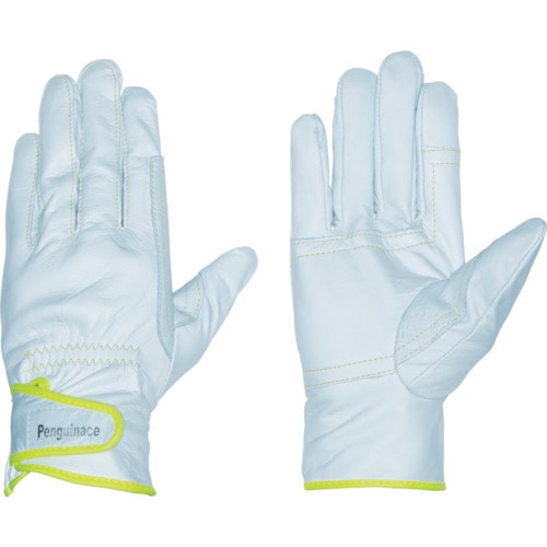 トラスコ中山 ペンギンエース 国産牛本革手袋 レインジャー・アテツキ(イエロー・フリーサイズ)(ご注文単位1組)【直送品】