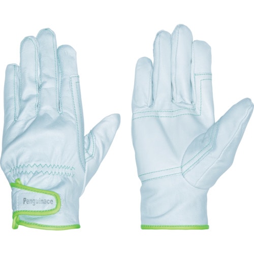 トラスコ中山 ペンギンエース 国産牛本革手袋 レインジャー・アテツキ(グリーン・Lサイズ)(ご注文単位1組)【直送品】