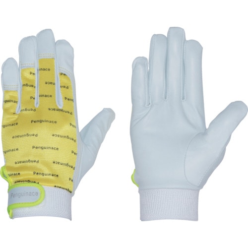 トラスコ中山 ペンギンエース 国産牛本革手袋 エレカー (イエロー・フリーサイズ)(ご注文単位1組)【直送品】