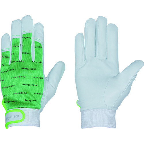 トラスコ中山 ペンギンエース 国産牛本革手袋 エレカー (グリーン・Lサイズ)(ご注文単位1組)【直送品】