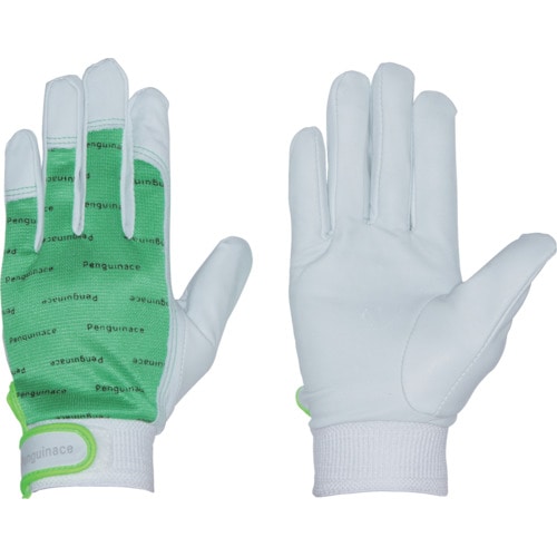 トラスコ中山 ペンギンエース 国産牛本革手袋 エレカー (グリーン・Mサイズ)(ご注文単位1組)【直送品】