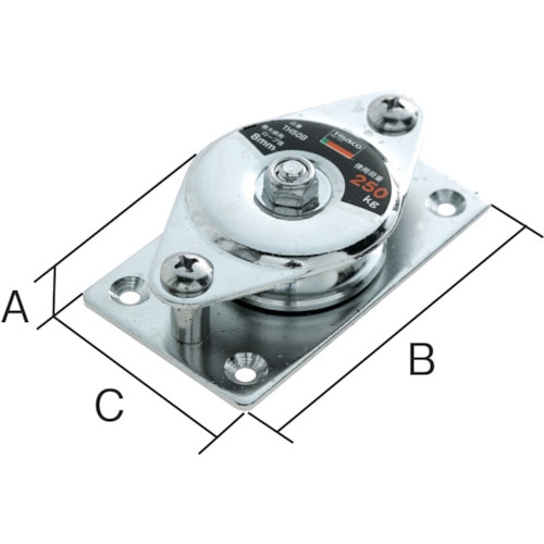 トラスコ中山 TRUSCO 固定滑車よこ型一車 ベアリング入り（ご注文単位1個）【直送品】