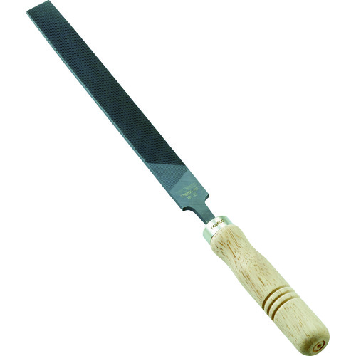 トラスコ中山 TRUSCO 鉄工用ヤスリ 木柄付 平 中目 刃長200(ご注文単位1本)【直送品】