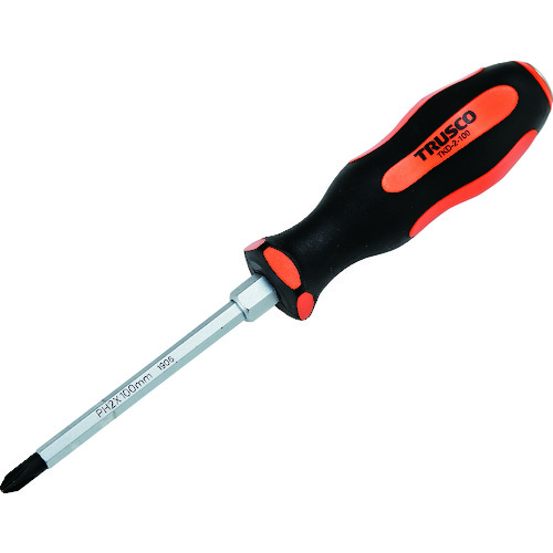 トラスコ中山 TRUSCO 貫通ドライバー(マグネット入り) (+NO.2X100mm)(ご注文単位1本)【直送品】