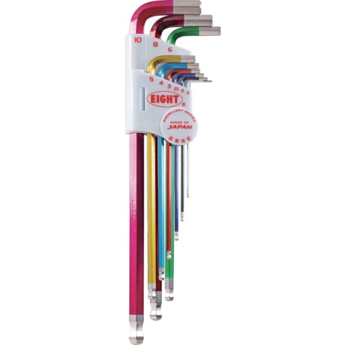 トラスコ中山 エイト 六角棒スパナ テーパーヘッド エキストラロング カラーレンチ セット(ご注文単位1セット)【直送品】