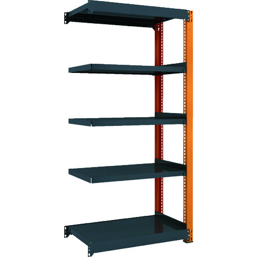 トラスコ中山 TRUSCO TM3型中量棚 900X571X1800 5段 連結 黒(ご注文単位1台)【直送品】