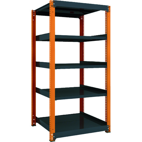 トラスコ中山 TRUSCO TM3型中量棚 900X921X1800 5段 単体 黒(ご注文単位1台)【直送品】