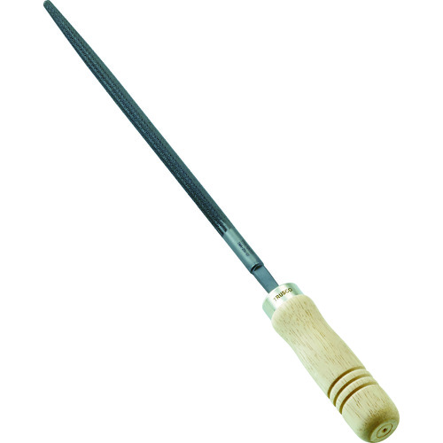 トラスコ中山 TRUSCO 鉄工用ヤスリ 木柄付 丸 中目 刃長200(ご注文単位1本)【直送品】