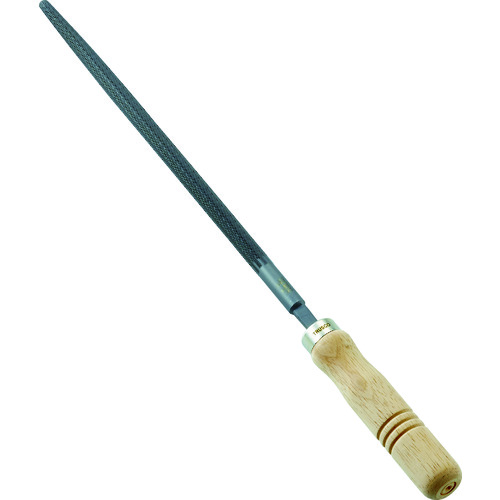 トラスコ中山 TRUSCO 鉄工用ヤスリ 木柄付 丸 中目 刃長250(ご注文単位1本)【直送品】