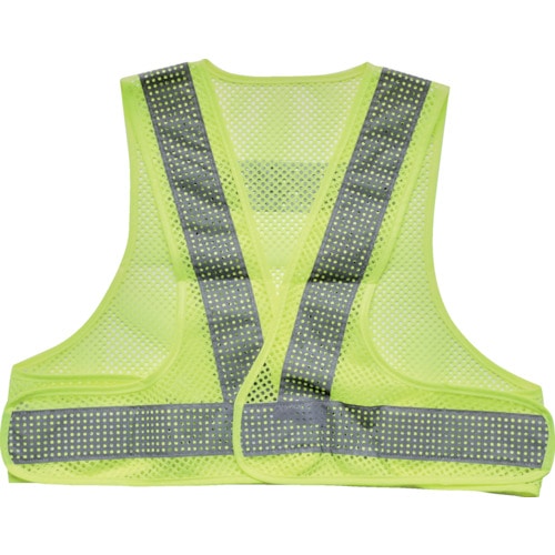 トラスコ中山 TRUSCO メッシュ安全ベスト ショート丈 イエロー*シルバー 着丈420mm(ご注文単位1着)【直送品】