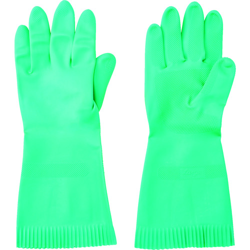 トラスコ中山 TRUSCO 天然ゴム厚手手袋 裏毛なし Lサイズ グリーン(ご注文単位1組)【直送品】