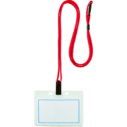 トラスコ中山 TRUSCO ストラップ付ホイッスル名札 ソフト 赤(ご注文単位1枚)【直送品】