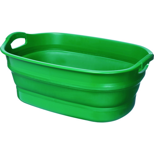 トラスコ中山 TRUSCO 折りたたみタライ 水抜栓付 グリーン 23L(ご注文単位1個)【直送品】