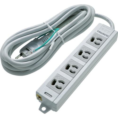 トラスコ中山 TRUSCO 電源タップ 3P抜け止め4個口 3M アース/マグネット付(ご注文単位1個)【直送品】