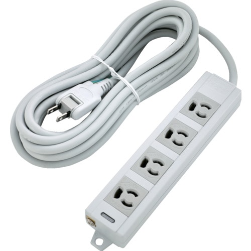トラスコ中山 TRUSCO 電源タップ 3P抜け止め4個口 5M アース/マグネット付(ご注文単位1個)【直送品】