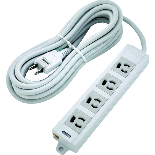 トラスコ中山 TRUSCO 電源タップ 3P抜け止め4個口 10M アース/マグネット付(ご注文単位1個)【直送品】