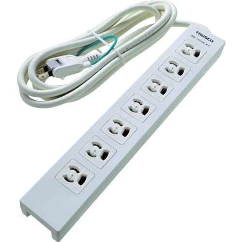 トラスコ中山 TRUSCO 電源タップ 3P抜け止め7個口 3M アース/マグネット付(ご注文単位1個)【直送品】