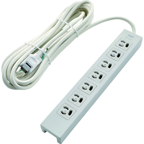 トラスコ中山 TRUSCO 電源タップ 3P抜け止め7個口 10M アース/マグネット付(ご注文単位1個)【直送品】