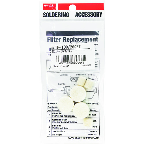 トラスコ中山 グット 替えフェルト 大小各3個入り(ご注文単位1パック)【直送品】