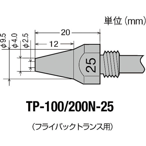 トラスコ中山 グット はんだ除去器TP-100用交換部品 替ノズル φ2.5(ご注文単位1個)【直送品】