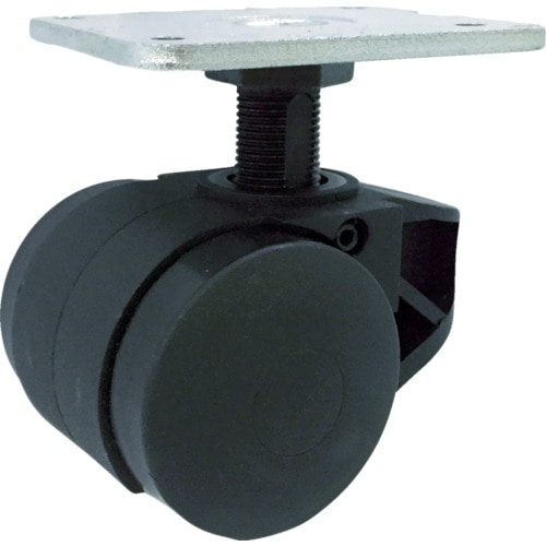 トラスコ中山 SAMSONG 高さ調整機能付 双輪キャスター 自在 ナイロン車(ご注文単位1個)【直送品】