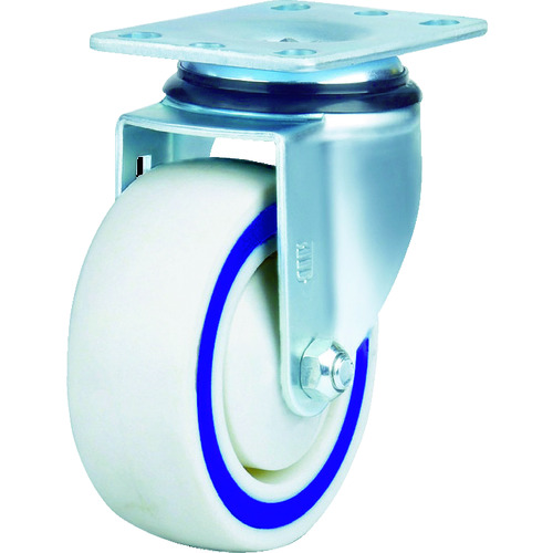 トラスコ中山 SAMSONG サンドイッチクッションキャスター 自在ナイロンゴム車 100mm(ご注文単位1個)【直送品】