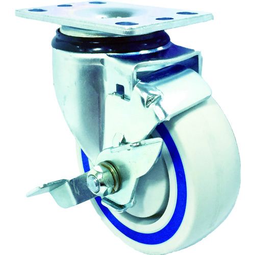 トラスコ中山 SAMSONG サンドイッチクッションキャスター 自在ストッパー付ナイロンゴム車 835-8127(ご注文単位1個)【直送品】