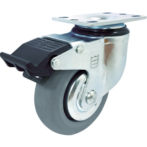 トラスコ中山 SAMSONG 高弾性ゴムキャスター 自在ストッパー付 MIRゴム車 127mm(ご注文単位1個)【直送品】