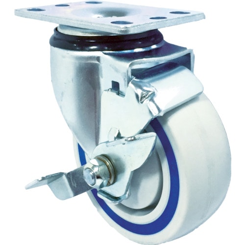 トラスコ中山 SAMSONG サンドイッチクッションキャスター 自在ストッパー付ナイロンゴム車 835-8136(ご注文単位1個)【直送品】