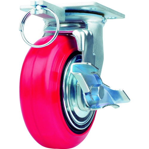 トラスコ中山 SAMSONG 重荷重用キャスター 自在ストッパー付 耐湿ウレタン車125mm(ご注文単位1個)【直送品】