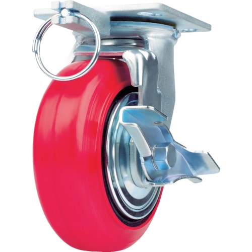 トラスコ中山 SAMSONG 重荷重用キャスター 自在ストッパー付 耐湿ウレタン車200mm(ご注文単位1個)【直送品】