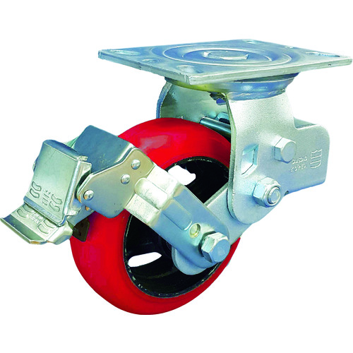 トラスコ中山 SAMSONG スプリング機能付きキャスター 自在ストッパー付150mm(ご注文単位1個)【直送品】