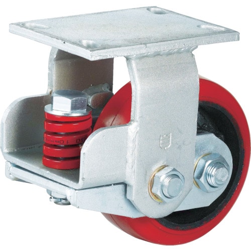 トラスコ中山 SAMSONG スプリング機能付きキャスター 固定150mm 耐荷重670kg(ご注文単位1個)【直送品】