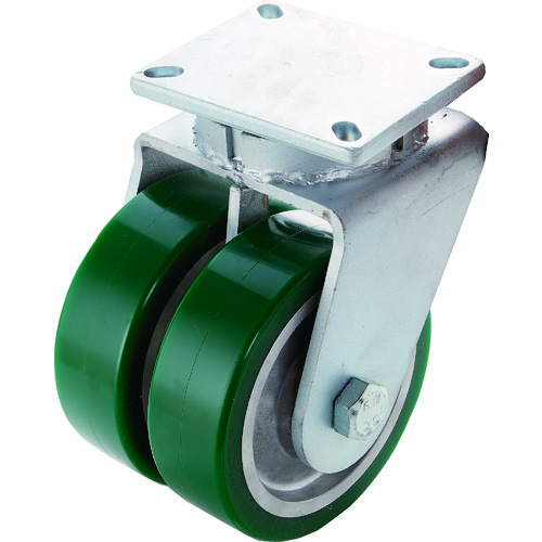 トラスコ中山 SAMSONG 超高荷重 デュアルキャスター 自在 耐熱ウレタン車 200mm(ご注文単位1個)【直送品】