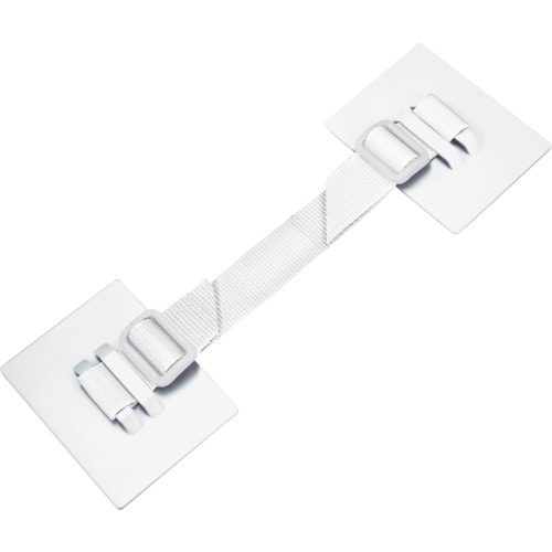 トラスコ中山 ティーエフサービス 家具・キャビネット転倒防止粘着金具 ティープレートベルトタイプ(ホワイト)2個入り 耐荷重約360kg(2個使用時)(ご注文単位1セット)【直送品】